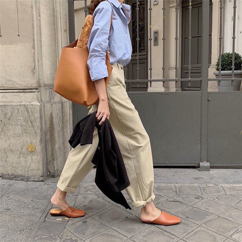 Versatile loose straight-leg commuter harem pants