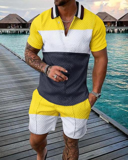 Men's Casual Mellow Yellow Polo Suit – DUVAL