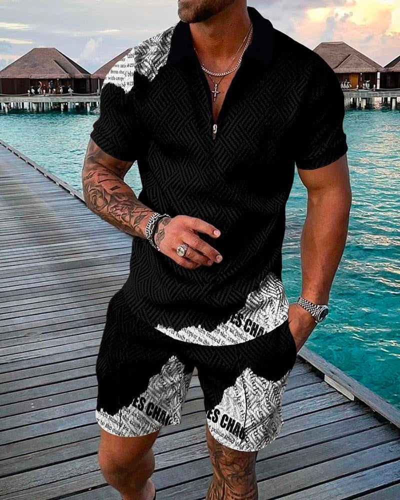 Written Polo Shirt And Shorts Co-Ord - DUVAL