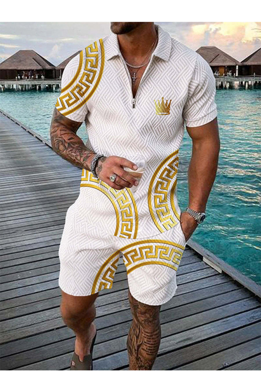 Golden King Polo Shirt And Shorts Co-Ord
