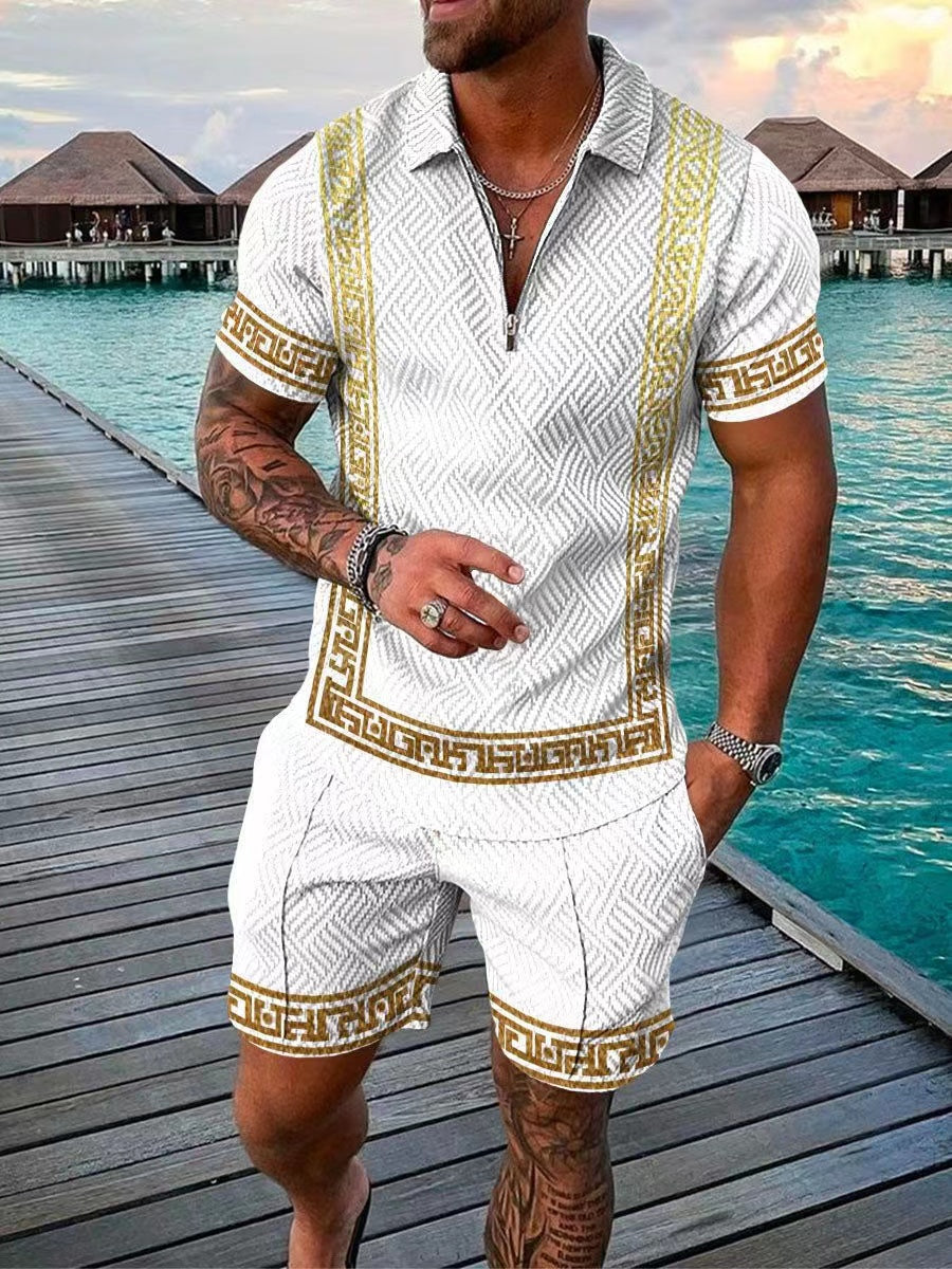 Greek Polo Shirt And Shorts Co-Ord - DUVAL