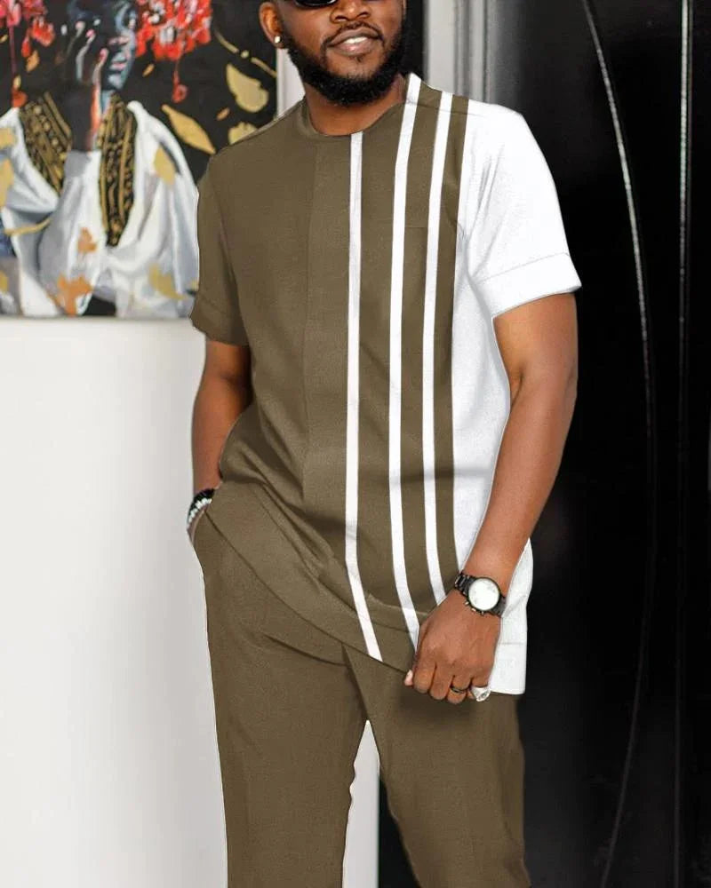 Casual Colorblock Walking Suit-001 - DUVAL