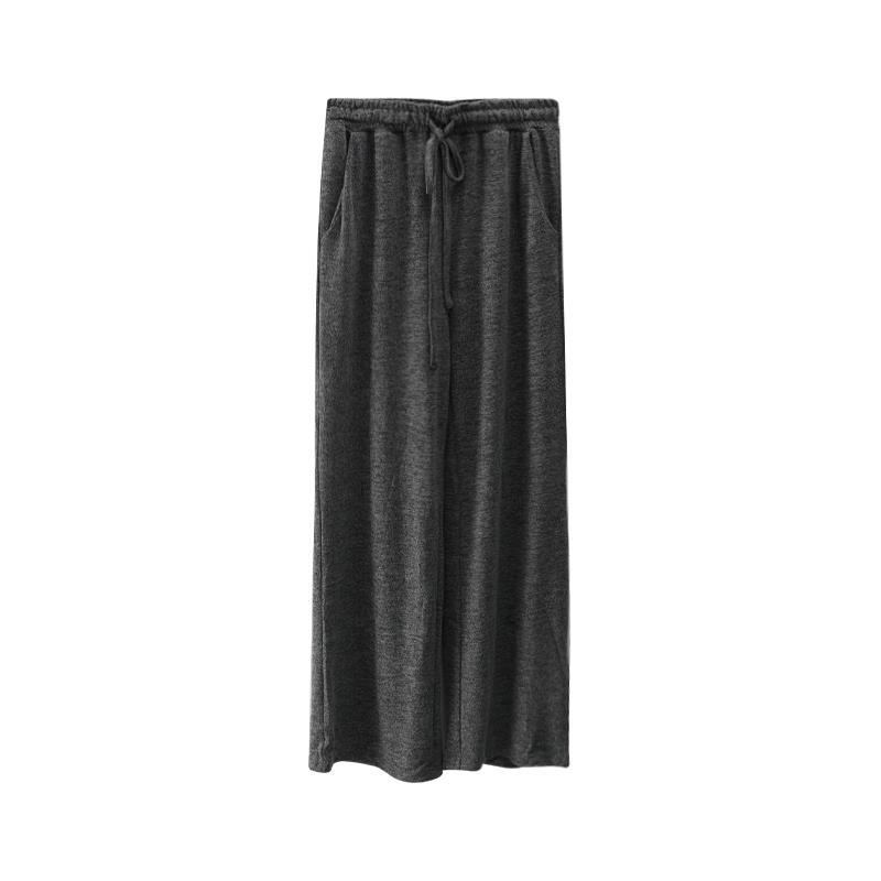 Loose Knit Oversized Thin Drape Straight-leg Pants