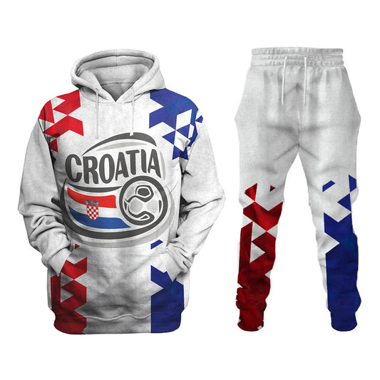 Croatia National Football Printed Sweatshirt Set - DUVAL