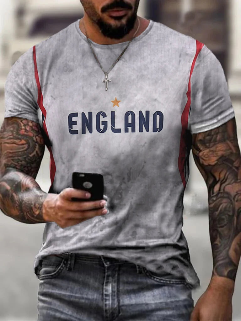 England Sports Football Printed T-Shirt - DUVAL