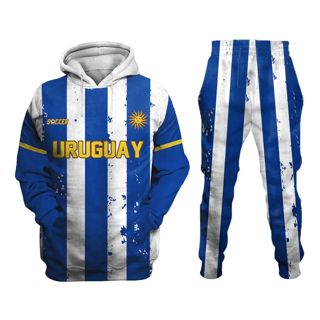 Asociación Uruguaya National Football Team Printed Sweatshirt Set - DUVAL