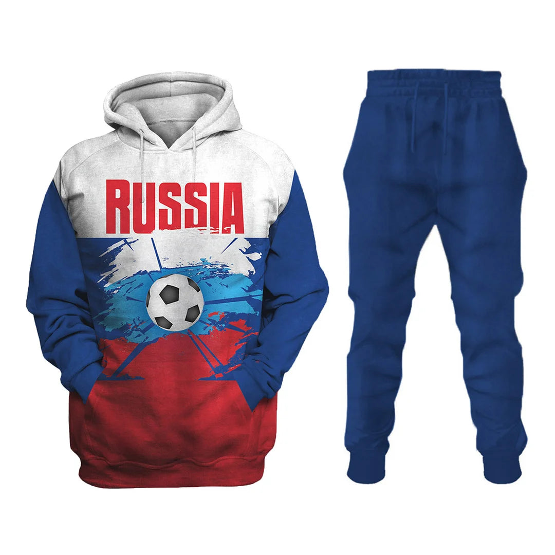 Russia National Football Team Printed Sweatshirt Set - DUVAL