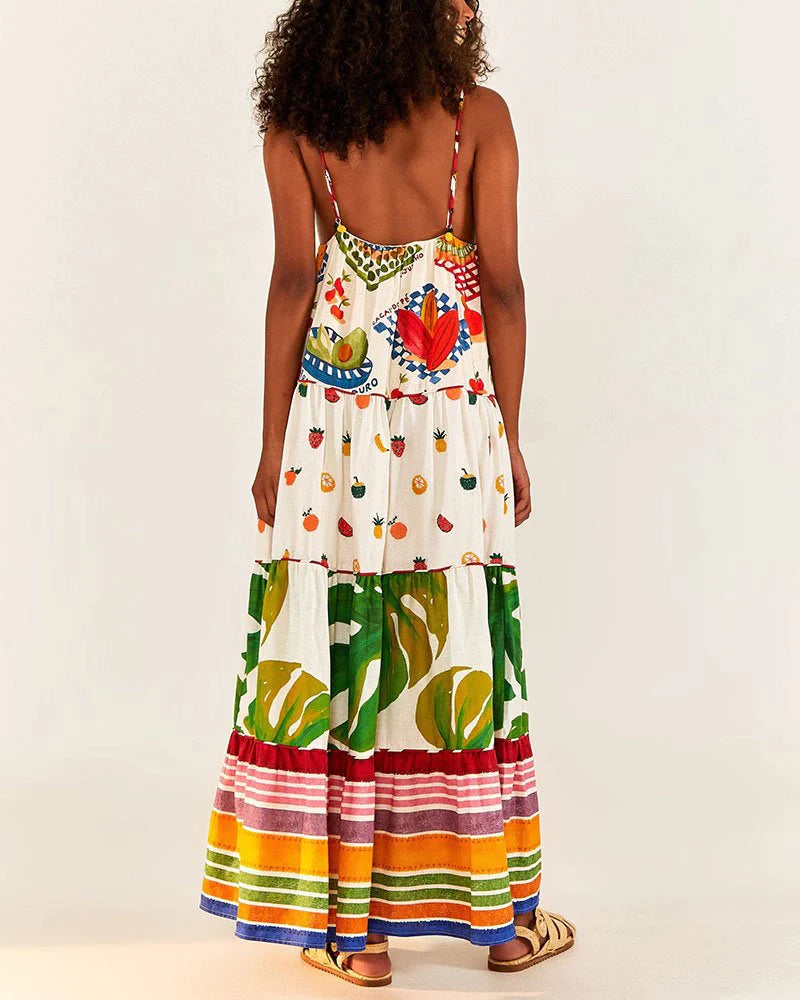 Colorful Fruit Sling Dress
