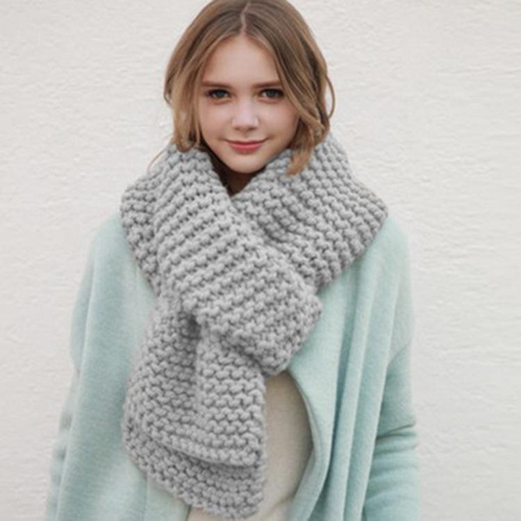 Pure Color Wool Scarf Warm Scarf