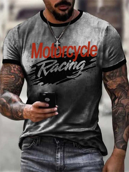 Men's Retro Motorcycle Road Casual T-Shirt - DUVAL