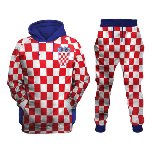 Croatia National Football Team Printed Sweatshirt Set - DUVAL