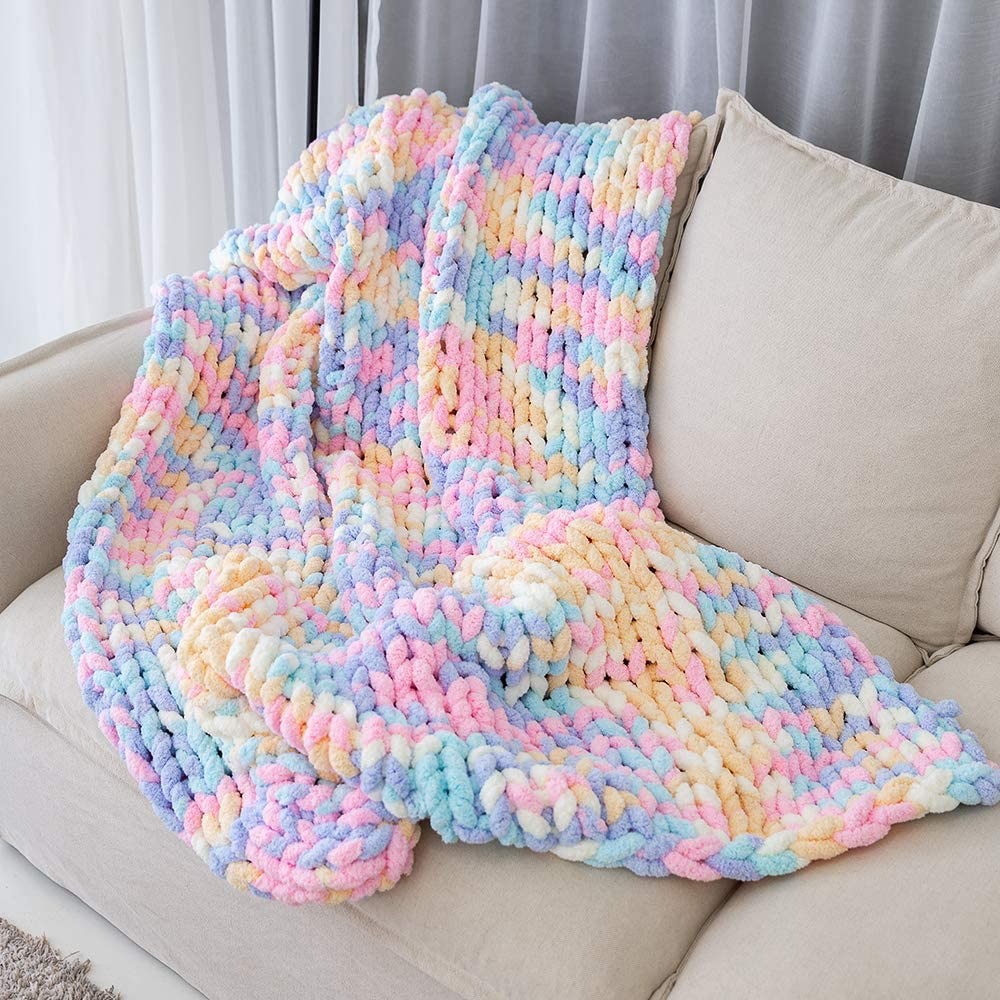 Woven blanket Chenille stick knitted sofa blanket