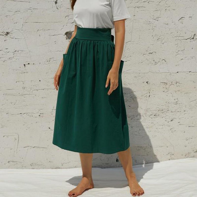 Elegant Cotton and Linen Skirt - DUVAL