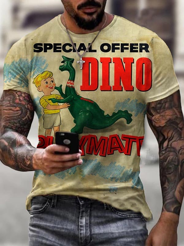 Special Offer Dino Playmate Printed T-Shirt - DUVAL