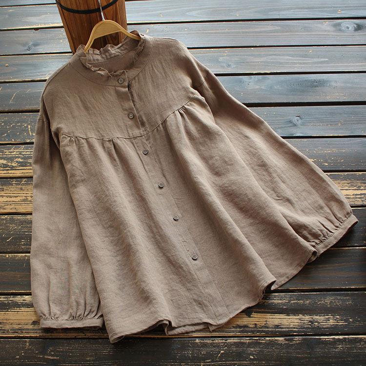 Long Sleeve Loose Cotton Shirt