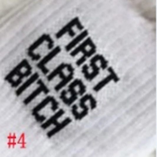 Alphabet Knit Tube Socks