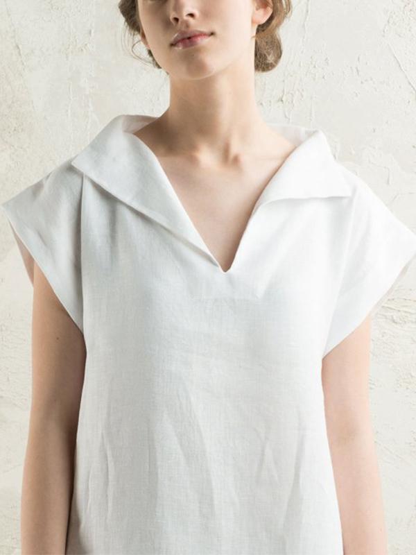 Simple Loose Fit V-Neck Top