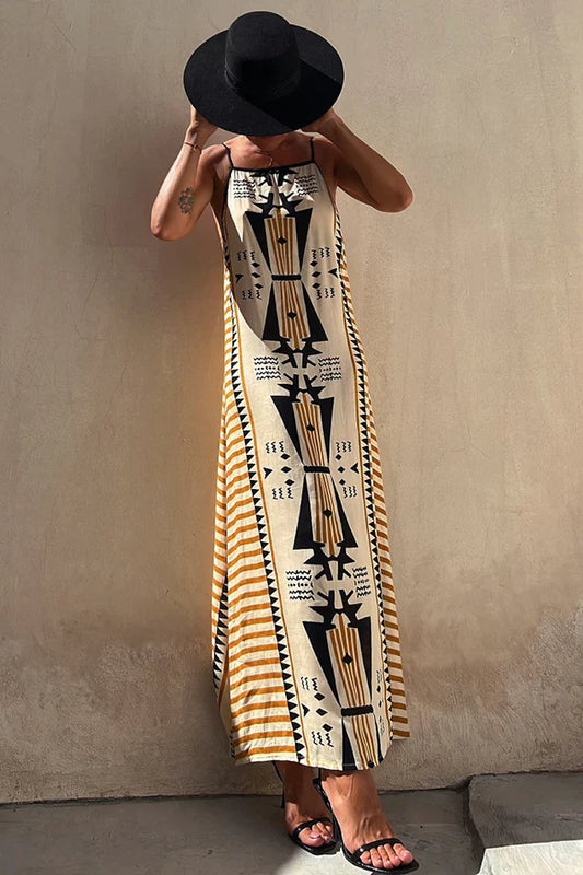 Take A Trip Ethnic Prints A-line Slip Dress