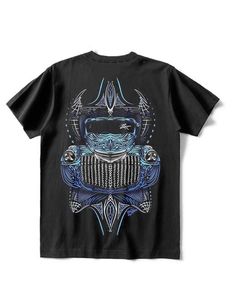 Blue Muscle Car Head T-Shirt