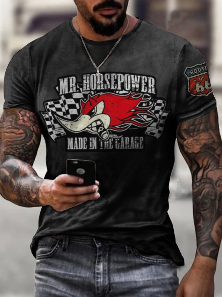 Men's Horsepower Printed Fashion T-Shirt - DUVAL