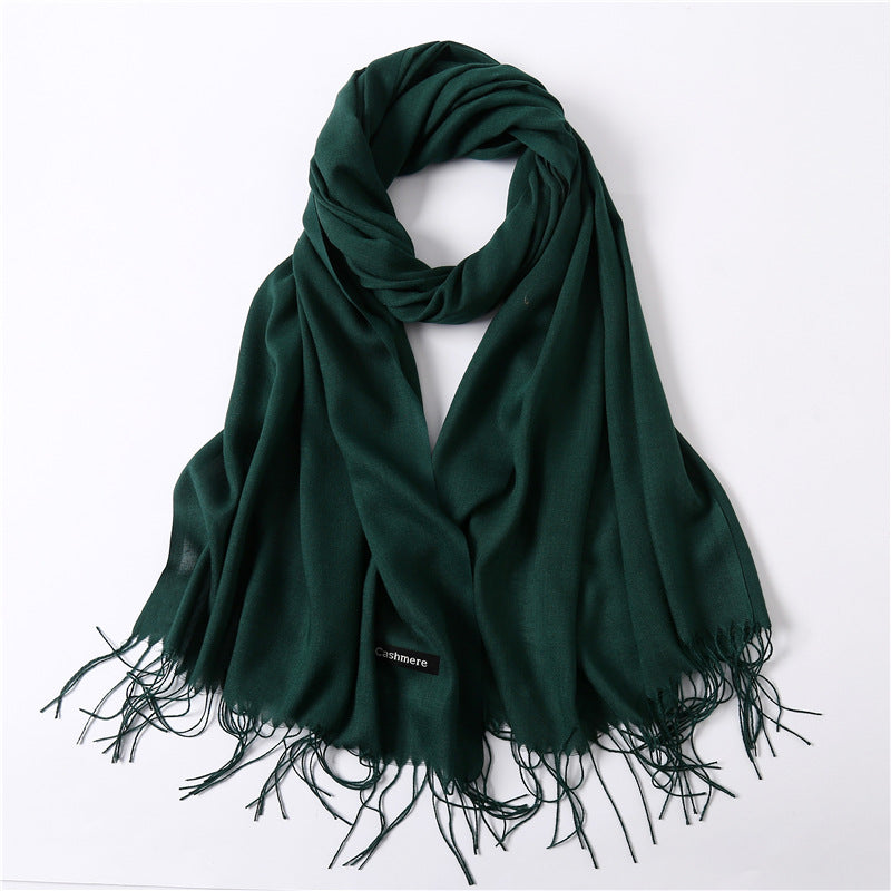 Classic Solid Color Cashmere Scarf