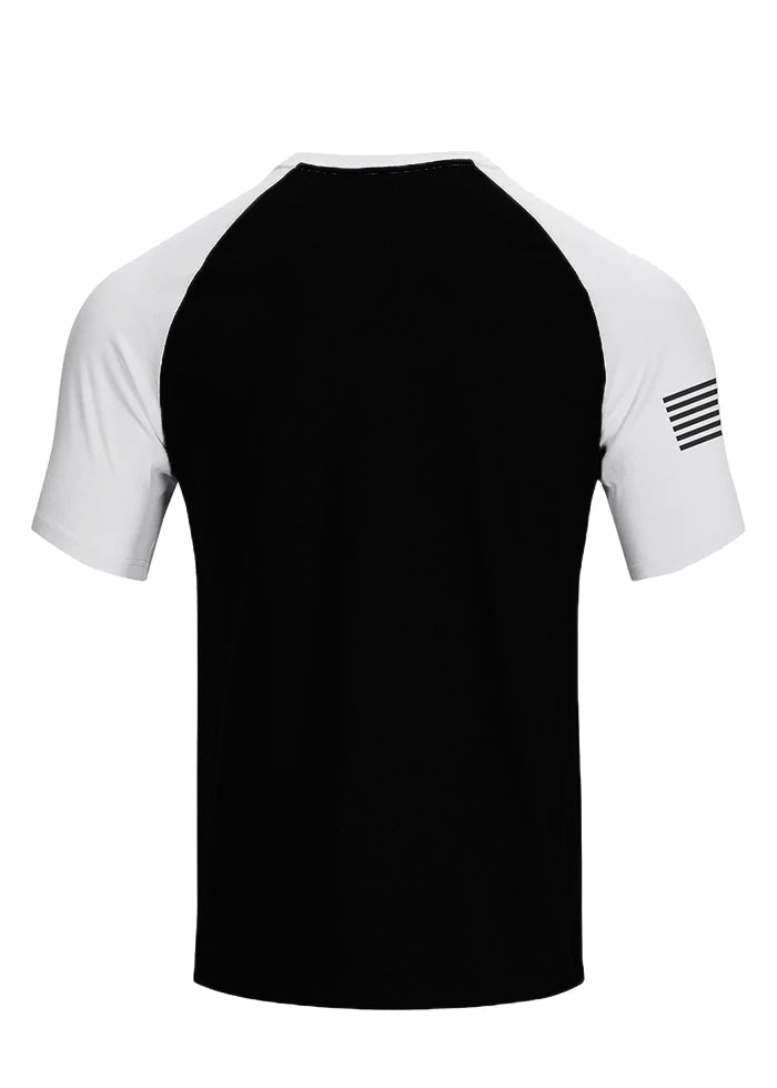 SPLICING USA FLAG RAGLAN GRAPHIC TEE - DUVAL