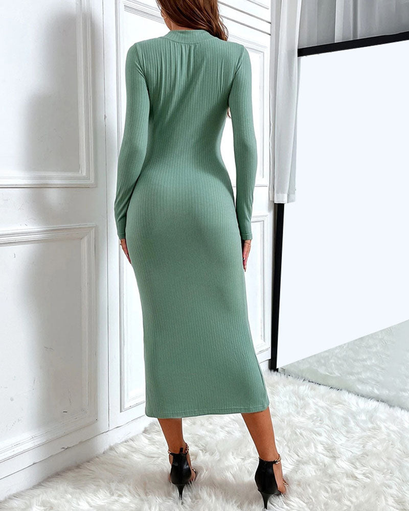 Temperament sexy slit slim hip dress