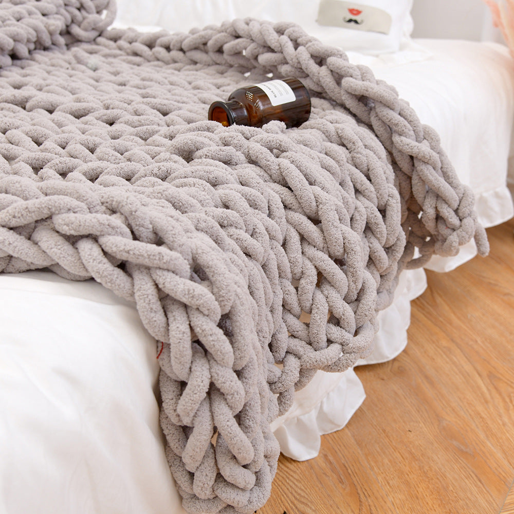 Woven blanket Chenille stick knitted sofa blanket