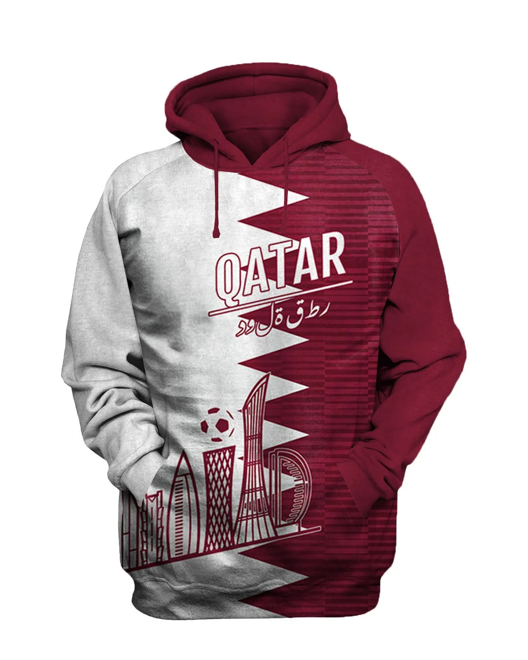 Qatar 2022 Football Printed Sweatshirt Set