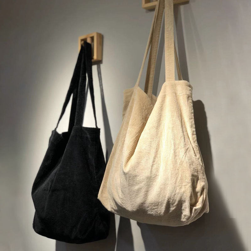 Leisure Literature and Art Washing Corduroy Simple Retro Bag