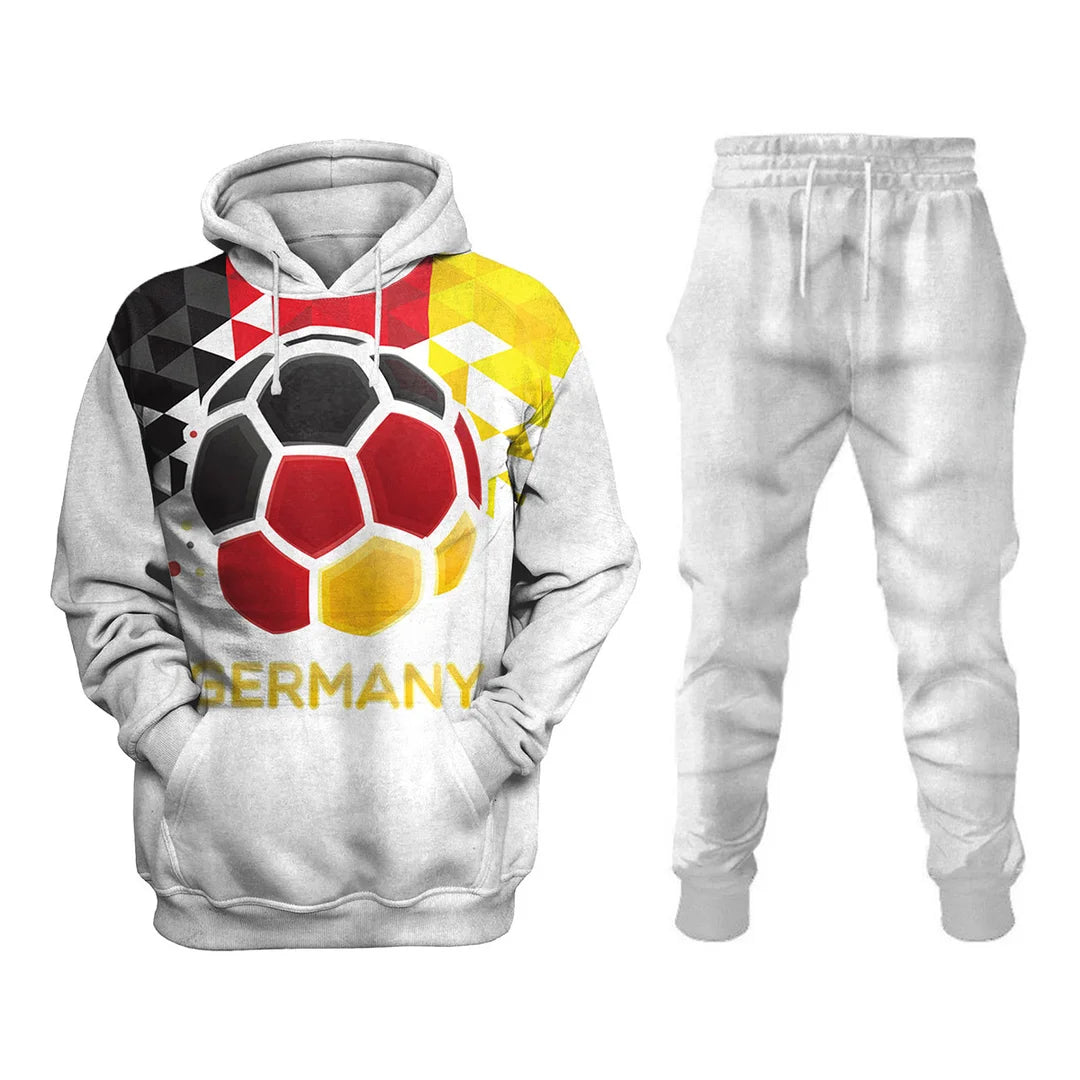 Germany National Football Printed Sweatshirt Set - DUVAL