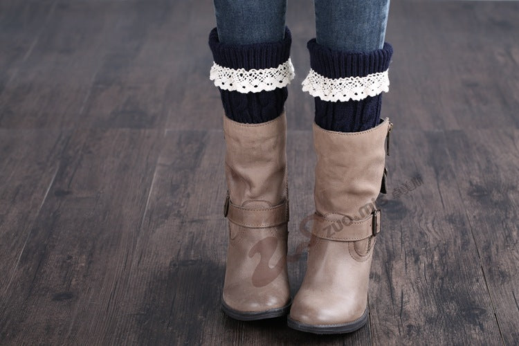 Knitted Wool Lace Socks