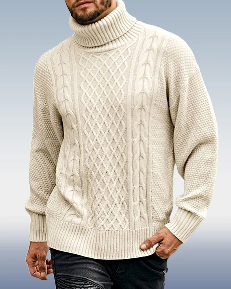 Men's Turtleneck Long Sleeve Knit Sweater 3 Colors