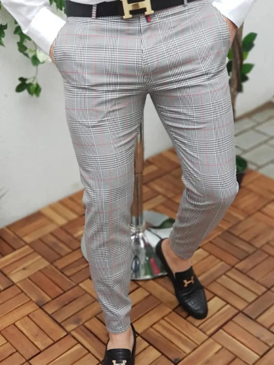Men's Retro Plaid Casual Pants - DUVAL