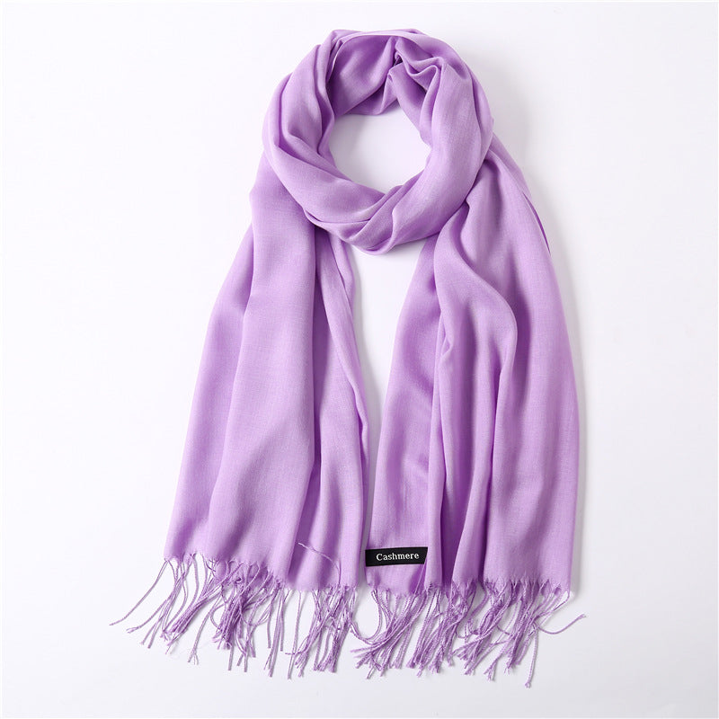 Classic Solid Color Cashmere Scarf