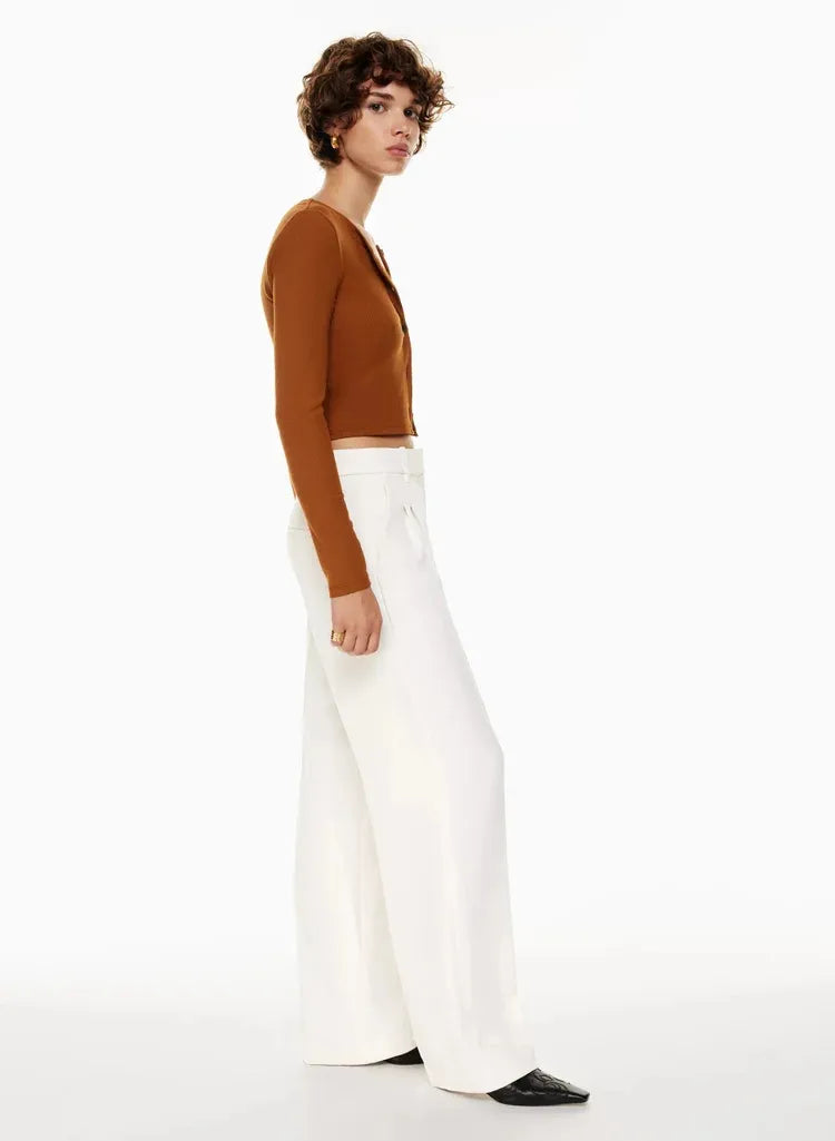 High Waist Tailored Wide Leg Pants