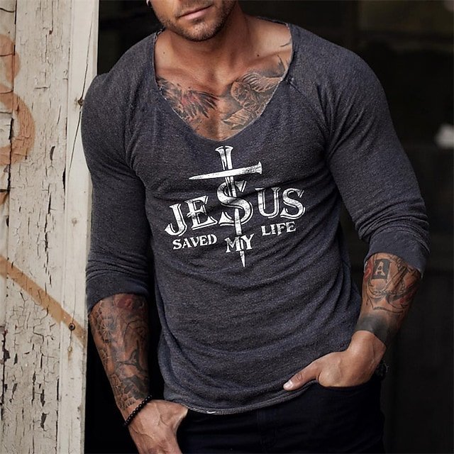 Men's T shirt Tee Hot Stamping Graphic Patterned Letter V Neck Street Daily Print Short Sleeve Tops Designer Casual Fashion Comfortable Gray