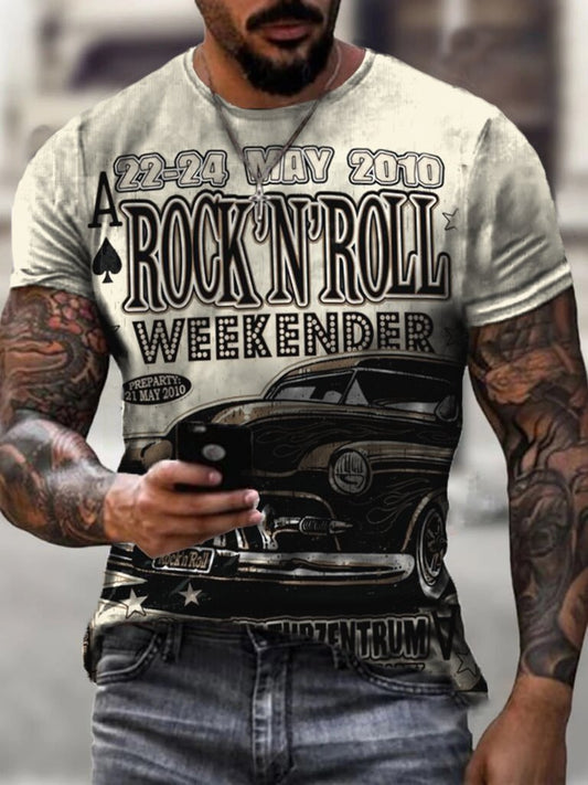 ROCK Vintage Print Men's T-Shirt - DUVAL