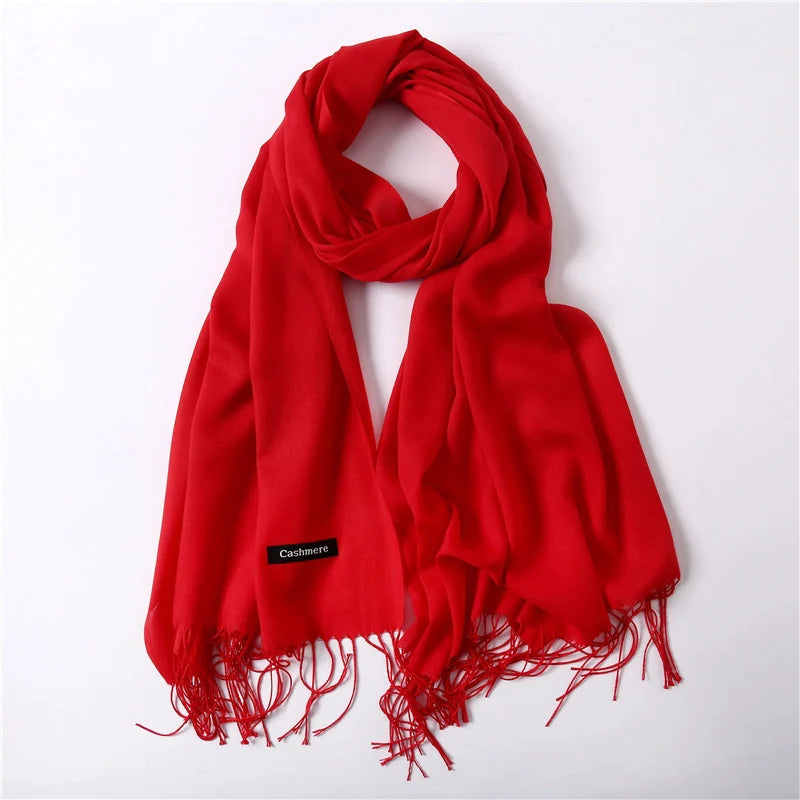 Classic Solid Color Cashmere Scarf