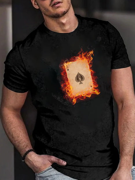 Men's Fashion Casual Poker Printed T-Shirt - DUVAL
