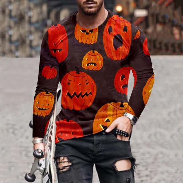 Men's Stylish Casual Halloween Long-Sleeved T-Shirt - DUVAL