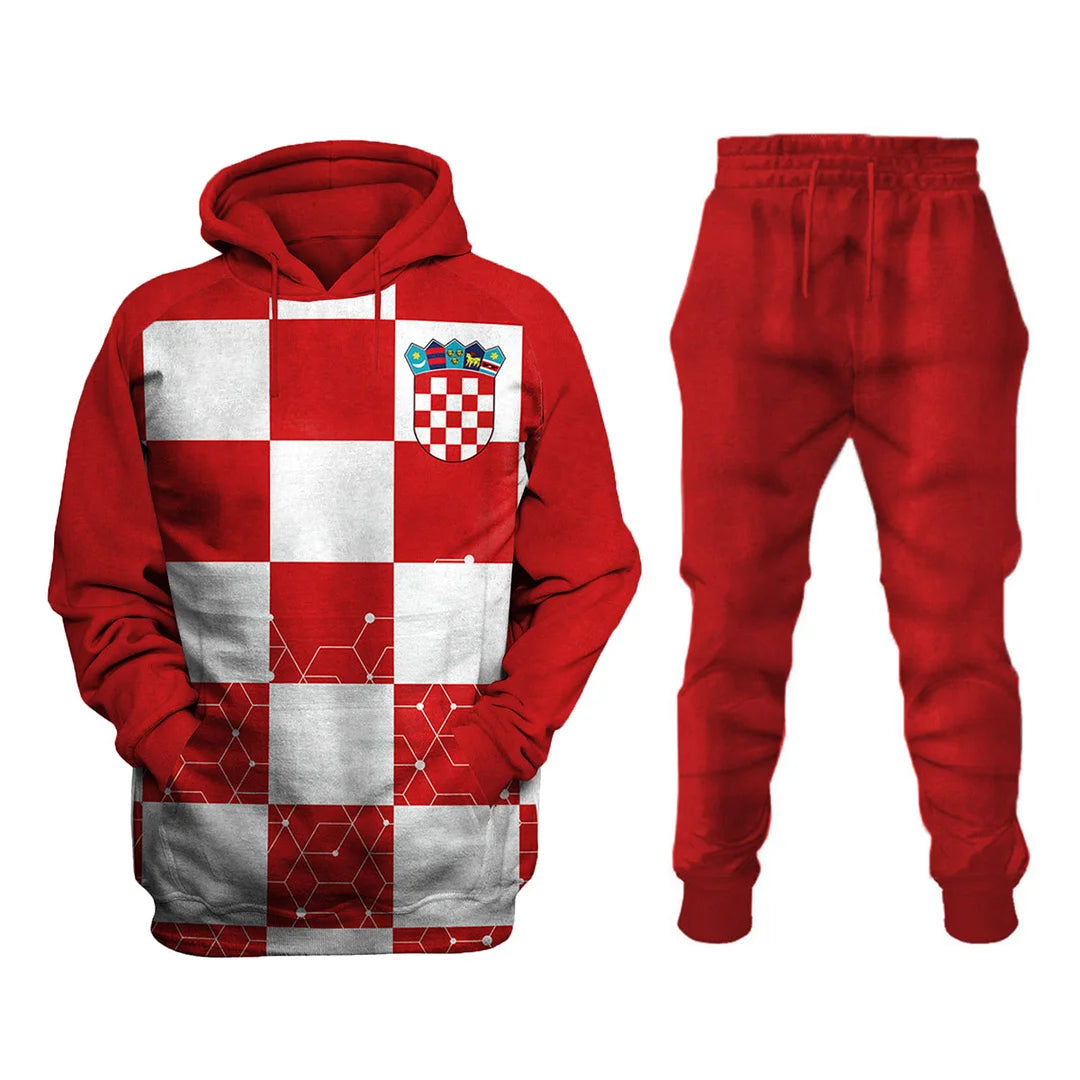 Croatia 2022 Football Printed Sweatshirt Set