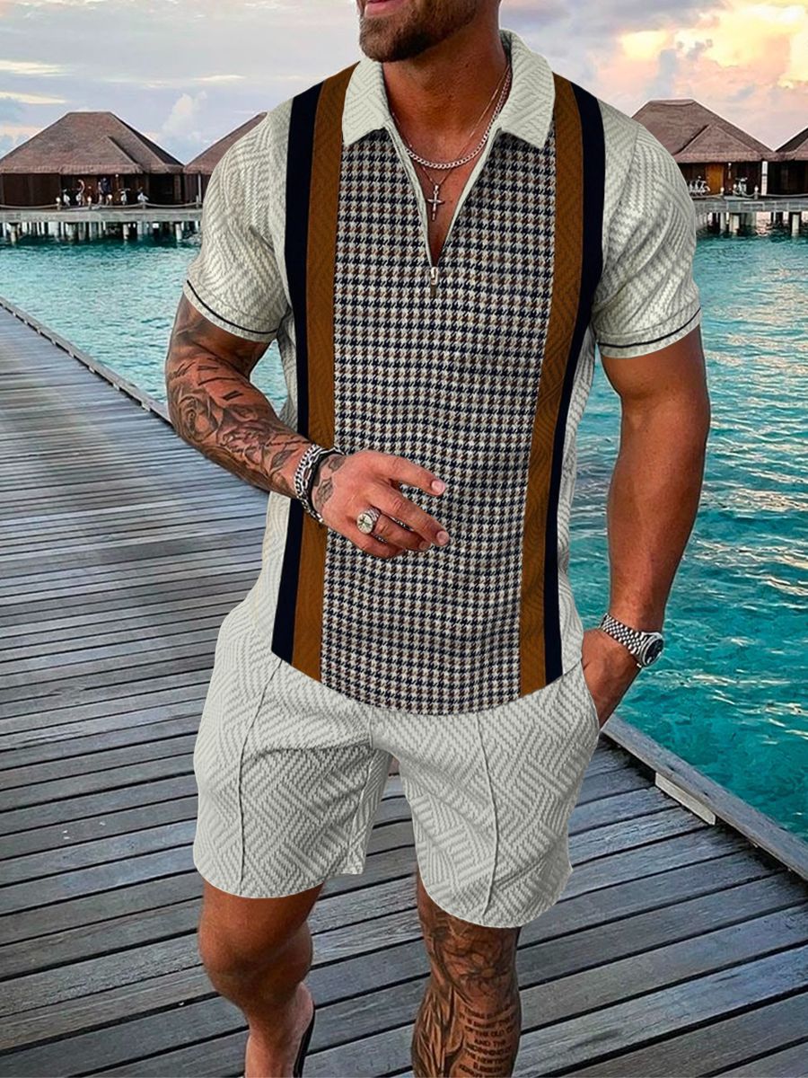 Whiskey Polo Shirt And Shorts Co-Ord
