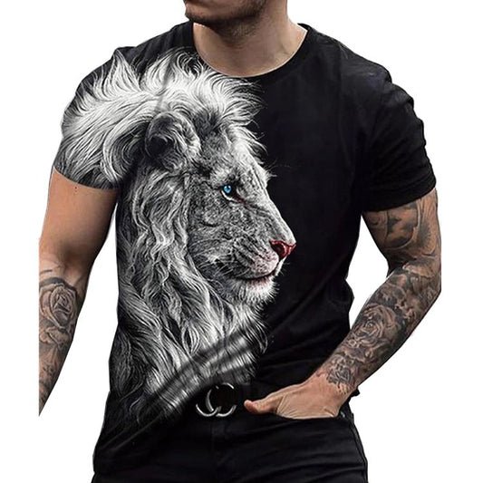Men's Lion Graphic Prints T-Shirt - DUVAL