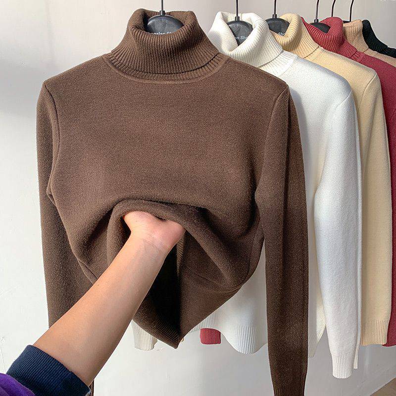 Thick turtleneck inner warm base layer sweater