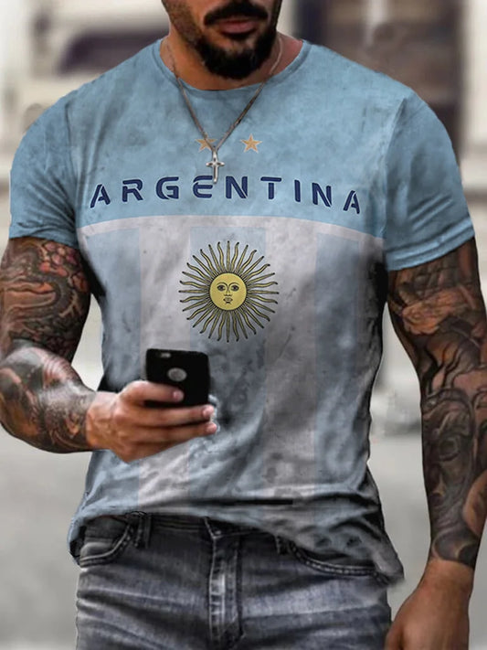 Argentina Sports Football Printed T-Shirt - DUVAL