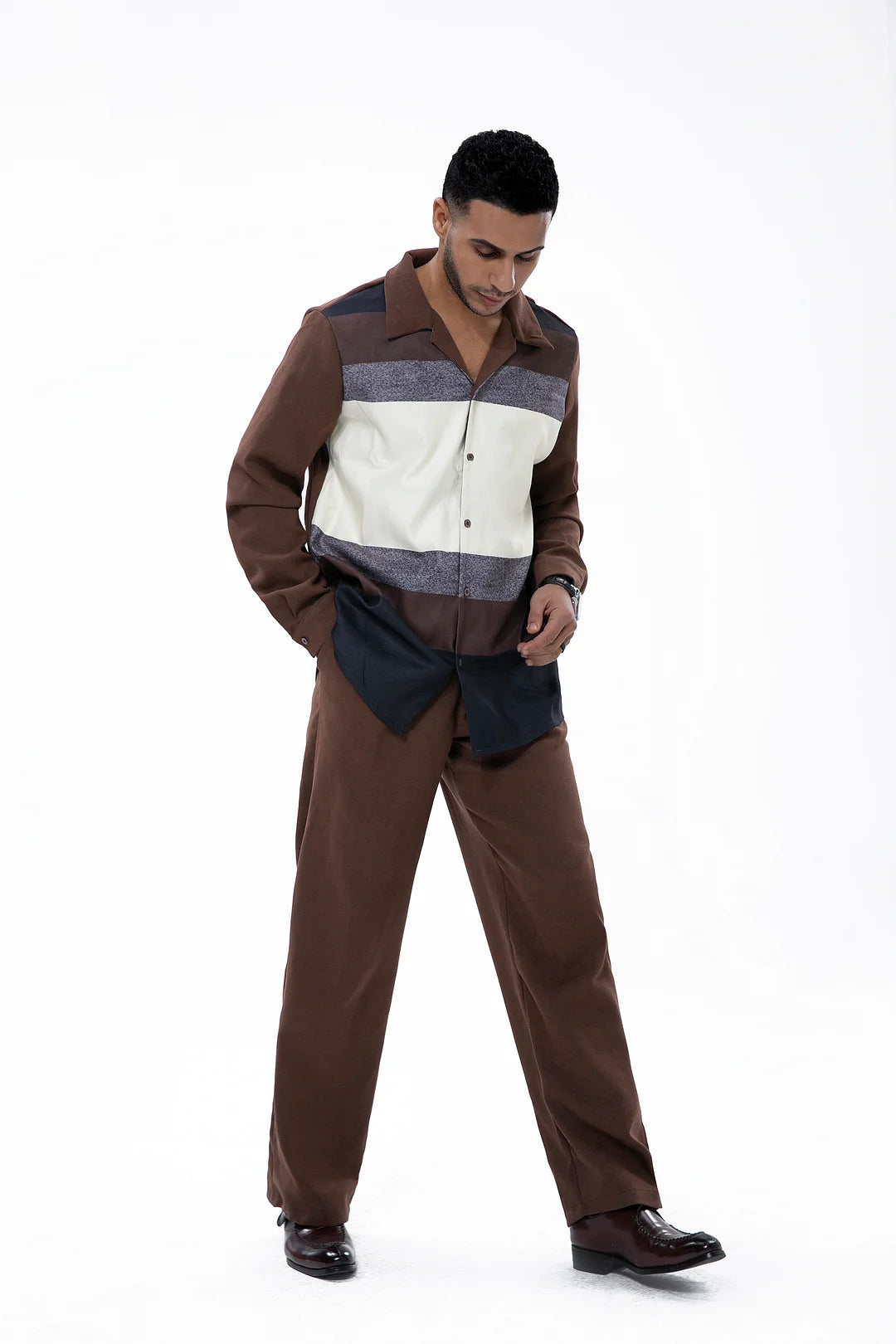 Men's Brown Suede Long Sleeve Walking Suit 028