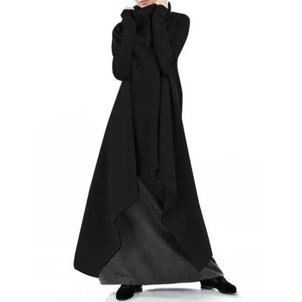 Robe pull à col roulé de couleur unie, ample et irrégulière