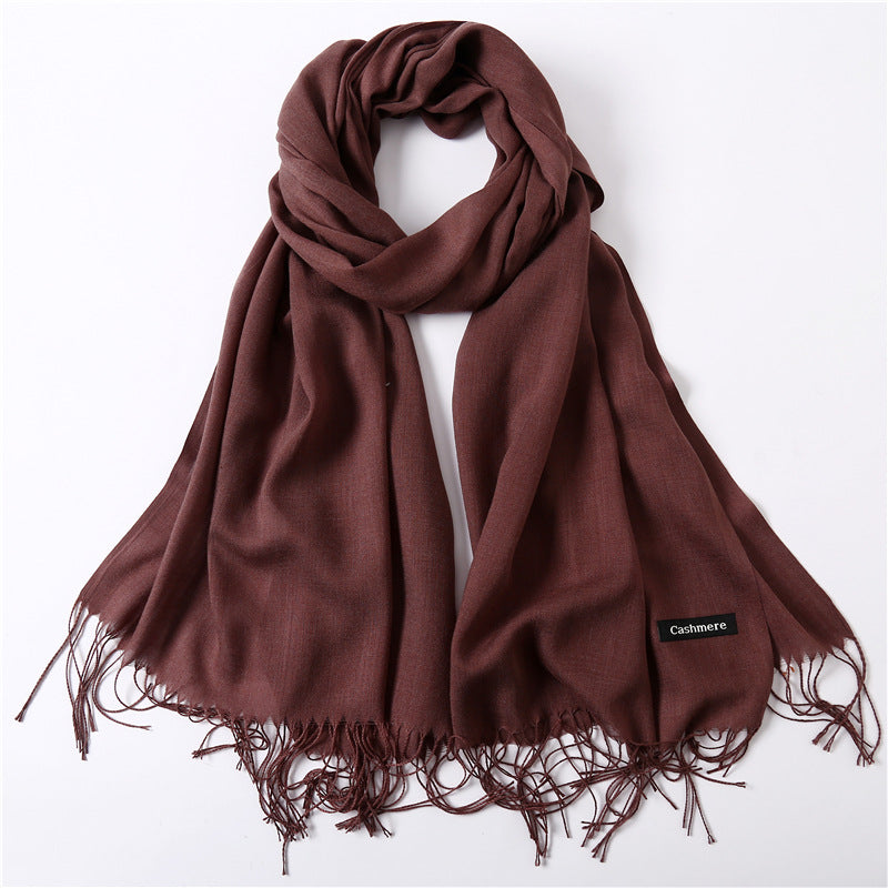 Classic Solid Color Cashmere Scarf