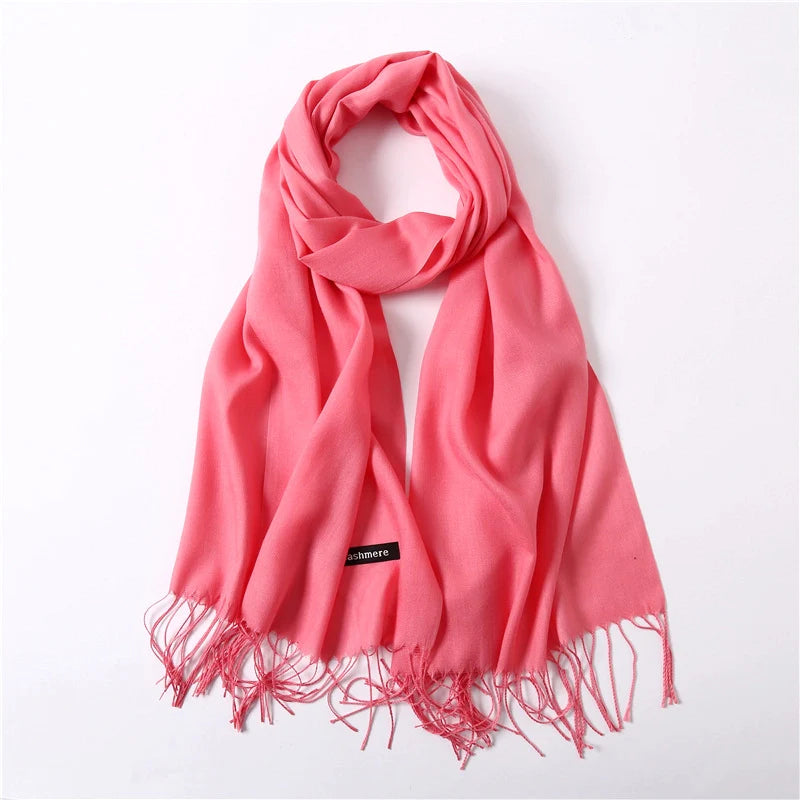 Classic Solid Color Cashmere Scarf